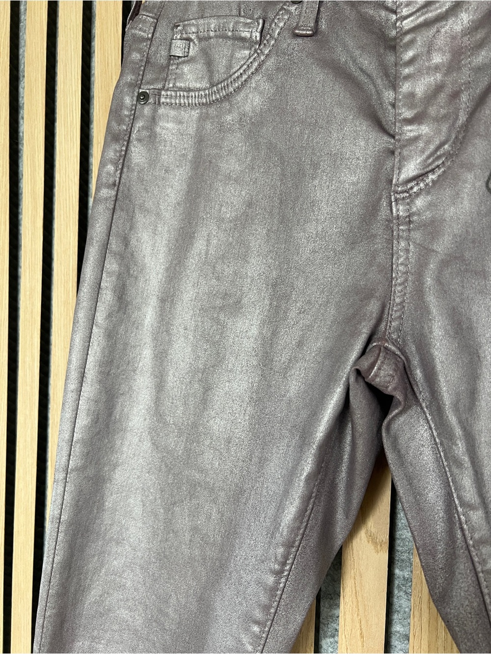 AG Super Skinny Ankle Metalic Coated Leggings - 26 - Picture 3 of 5